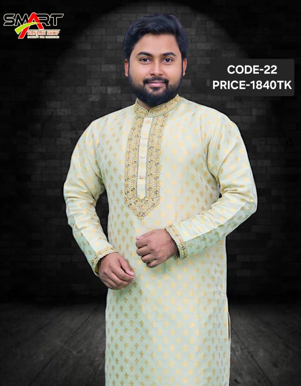 অলিভ কালার পাঞ্জাবী <br> কোড: ২২