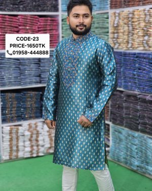 ফিরোজা কালার পাঞ্জাবী <br> কোড: ২৩