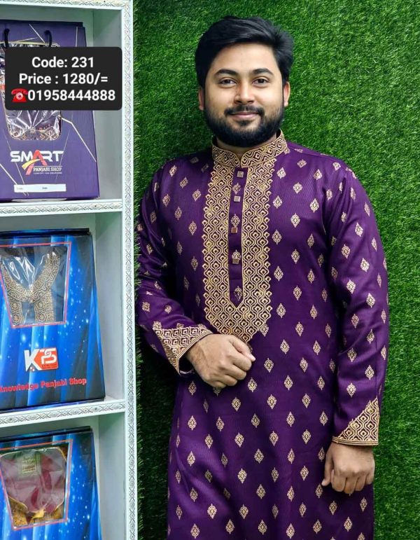 পার্পেল কালার পাঞ্জাবী। কোড: ২৩১