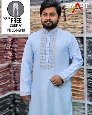 স্কাই ব্লু কালার পাঞ্জাবী <br> কোড: ২৪২