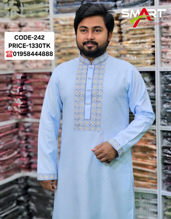 স্কাই ব্লু কালার পাঞ্জাবী <br> কোড: ২৪২