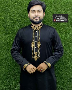 কালো কালার পাঞ্জাবী। কোড: ২৪৪