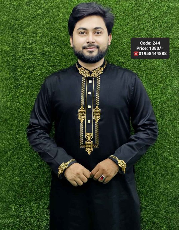 কালো কালার পাঞ্জাবী। কোড: ২৪৪