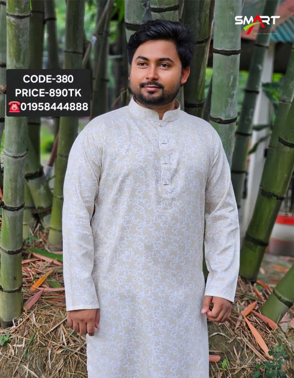 লাইট ক্রিম কালার পাঞ্জাবী। কোড: ৩৮০
