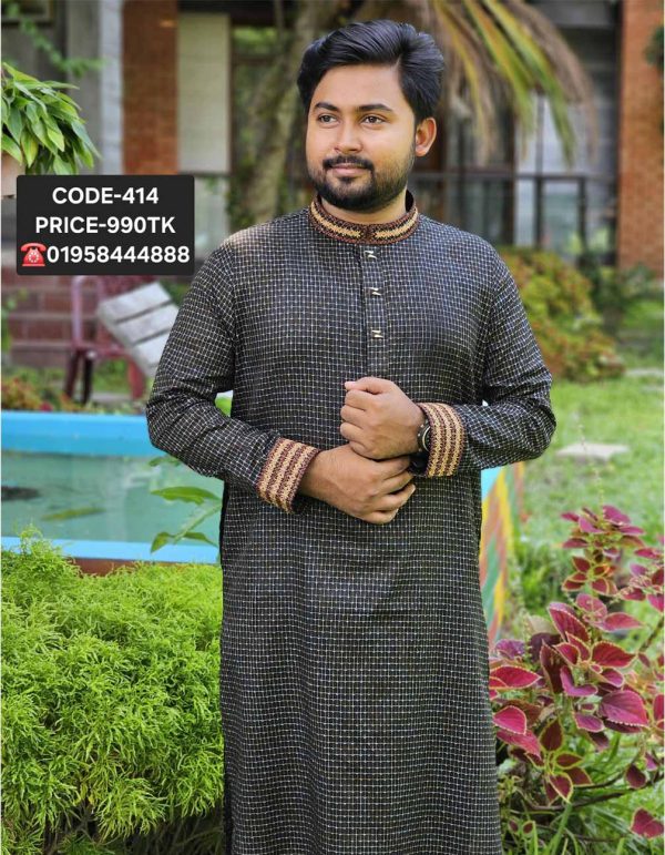 কালো কালার পাঞ্জাবী <br> কোড: ৪১৪