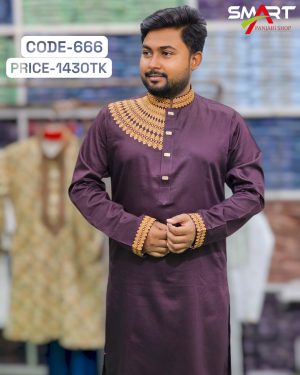 ডার্ক পার্পেল কালার পাঞ্জাবী <br> কোড: ৬৬৬
