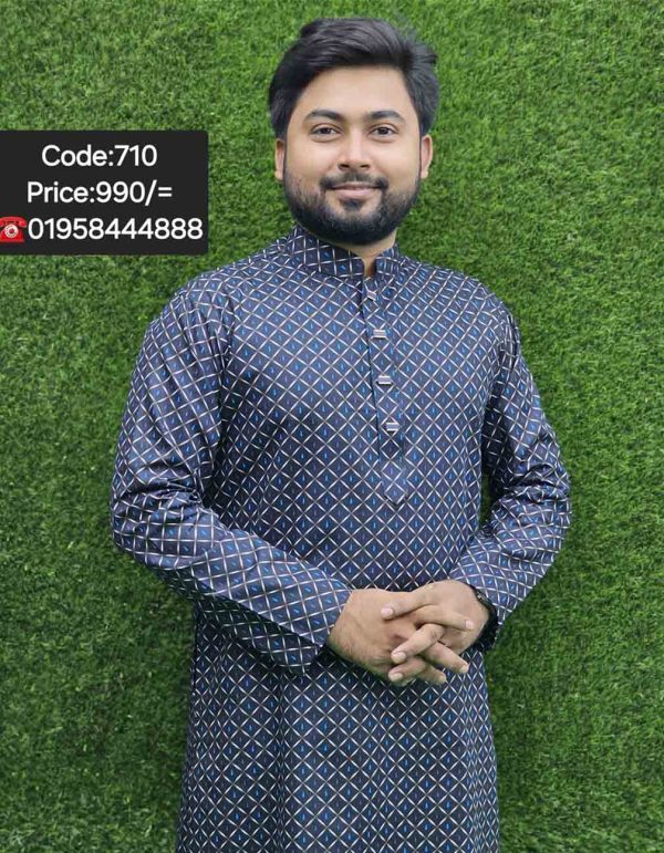 স্কাই ব্লু প্রিন্ট পাঞ্জাবী <br> কোড: ৭১০