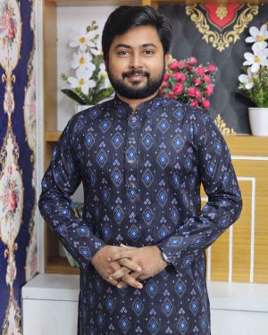 স্কাই ব্লু প্রিন্ট পাঞ্জাবী <br> কোড: ৭১২