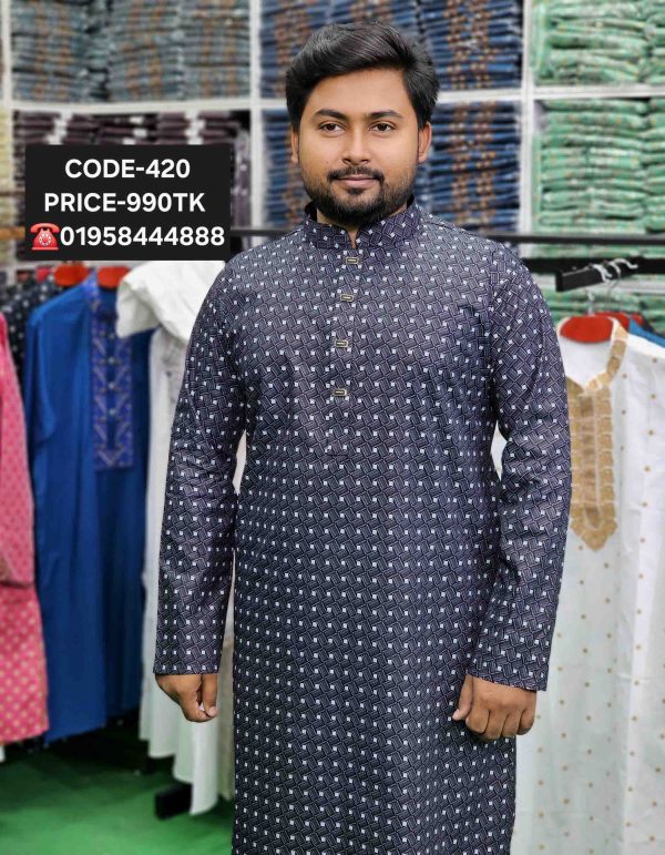 এ্যাস ব্লাক কালার পাঞ্জাবী <br> কোড: ৪২০