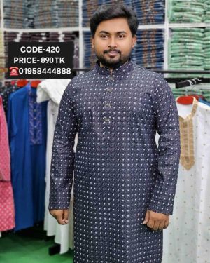 এ্যাস ব্লাক কালার পাঞ্জাবী <br> কোড: ৪২০
