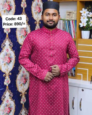 মেরুন কালার পাঞ্জাবী <br> কোড: ৪৩