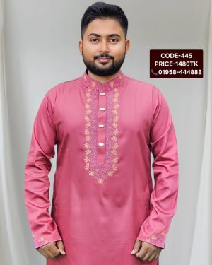 মিষ্টি কালার এম্ব্রয়ডারী পাঞ্জাবী। কোড: ৪৪৫