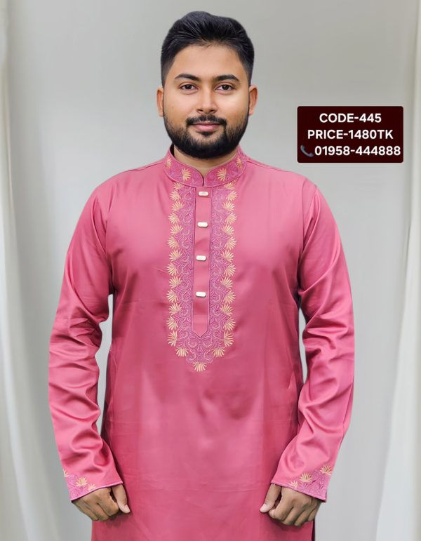 মিষ্টি কালার এম্ব্রয়ডারী পাঞ্জাবী। কোড: ৪৪৫