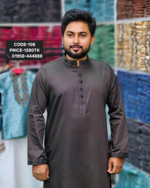 ডার্ক গ্রে কালার পাঞ্জাবী <br> কোড: ১০৮