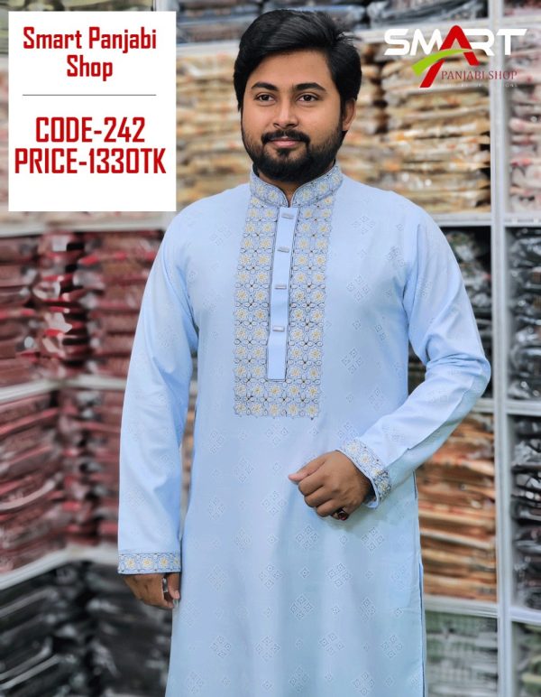 স্কাই ব্লু কালার পাঞ্জাবী <br> কোড: ২৪২