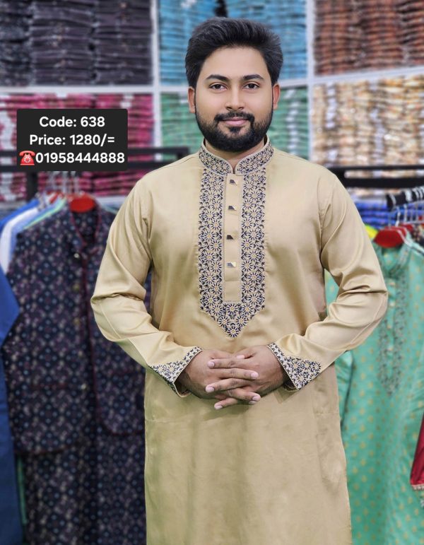 অলিভ কালার পাঞ্জাবী – কোড: ৬৩৮