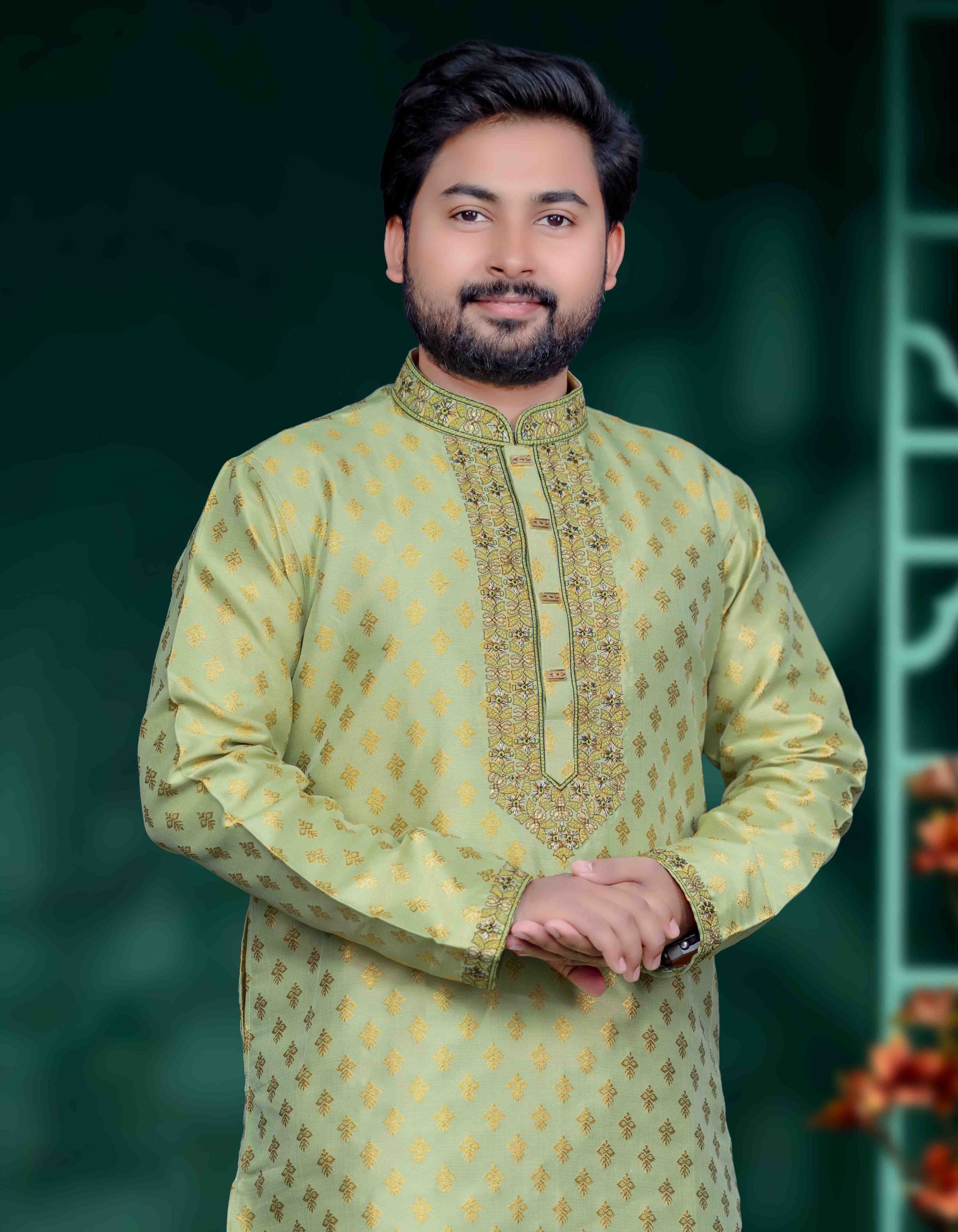 chnage2 copy অলিভ কালার পাঞ্জাবী <br> কোড: ২২ - Image 1