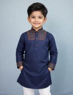 নেভি ব্লু কালার পাঞ্জাবী <br> কোড: ১২৩ - Image 2